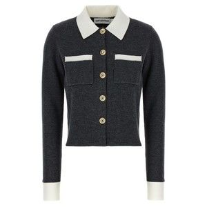 Self-Portrait Grey Contrast Collar Cardigan - NWT